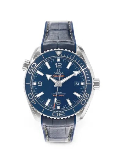 Pre-owned Omega Seamaster Planet Ocean 43.5mm Watch In Blue