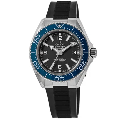 Omega Seamaster Planet Ocean 600m 42mm Black Dial Rubber Strap Men's Watch 217.32.42.21.01.002 In Blue