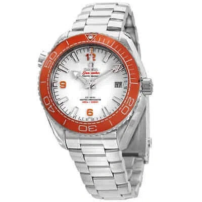 Pre-owned Omega Seamaster Planet Ocean Automatic Chronometer White Dial Men's Watch