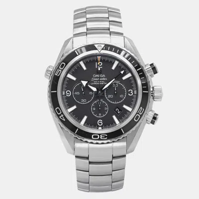 Pre-owned Omega Black Stainless Steel Seamaster Planet Ocean 2210.50.00 Automatic Men's Wristwatch 45.5mm