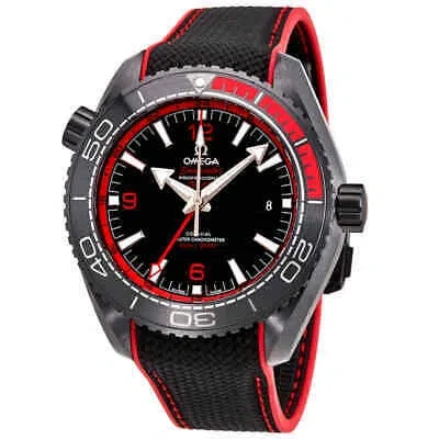 Pre-owned Omega Seamaster Planet Ocean Black Dial Coke Bezel Men's Watch