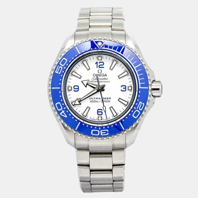 Pre-owned Omega Seamaster Planet Ocean Ultra 215.30.46.21.04.001 Automatic White Stainless Steel Men's Wristwatch 46
