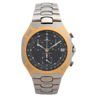 Pre-owned Omega Seamaster Polaris Chronograph Quartz, 40mm Steel/18k Yellow Gold Inlay...