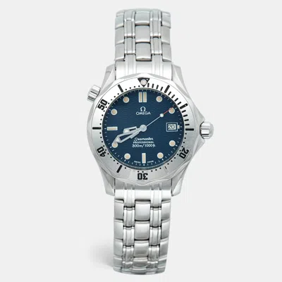 Pre-owned Omega Seamaster Professional 196.1502/396.1502 Navy Blue Dial Stainless Steel Men's Wristwatch 36 Mm In Silver