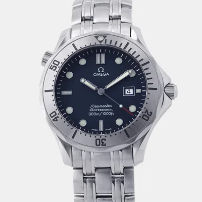Pre-owned Omega Seamaster Professional 2261.80 Blue Stainless Steel Quartz Men's Watches 41.5mm