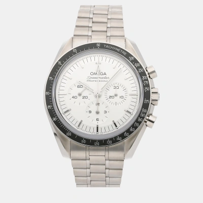 Pre-owned Omega Silver 18k White Gold Speedmaster 310.60.42.50.02.001 Manual Winding Men's Wristwatch 42 Mm