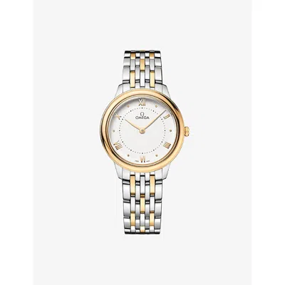 Omega De Ville Prestige Stainless-steel And 18ct Yellow-gold Quartz Watch 30mm Silver In Metallic