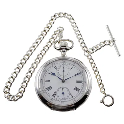 Pre-owned Omega Silver Pocket Chronograph For General Electric With Secret Signature 1912 In Multi