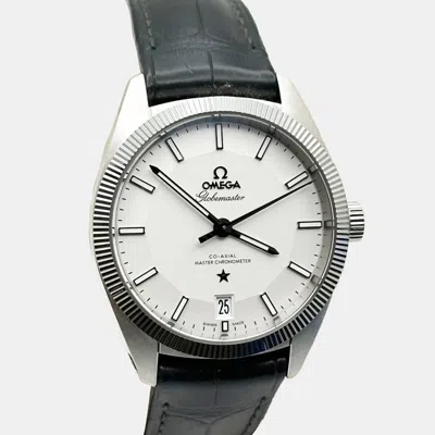 Pre-owned Omega Silver Stainless Steel Constellation Globemaster 130.33.39.21.02.001 Automatic Men's Wristwatch 39 M