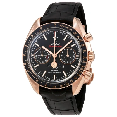 Omega Speedmaster 18kt Sedna Gold Moon Phase Chronograph Automatic Men's Watch 304.63.44.52.01.001 In Black
