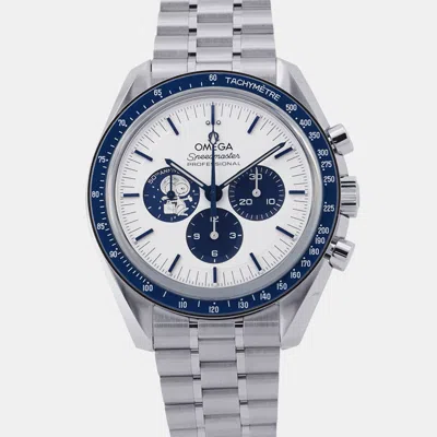 Pre-owned Omega Speedmaster 310.32.42.50.02.001 White Stainless Steel Manual Winding Men's Watches 42mm