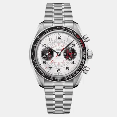 Pre-owned Omega Speedmaster 329.30.43.51.02.002 White Stainless Steel Manual Winding Men Wristwatch 43mm