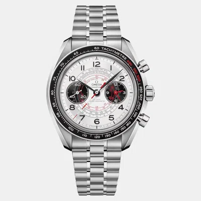 Pre-owned Omega Speedmaster 329.30.43.51.02.002 White Stainless Steel Manual Winding Men Wristwatch 43mm