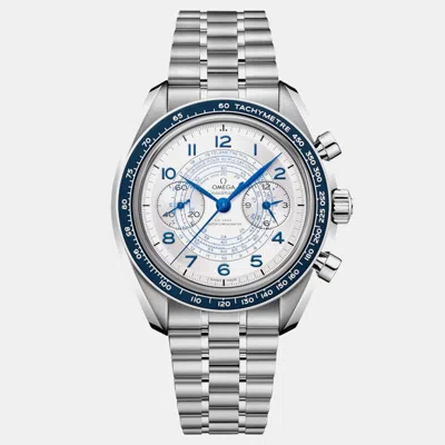 Pre-owned Omega Speedmaster 329.32.43.51.02.001 White Stainless Steel Manual Winding Men Wristwatch 43mm