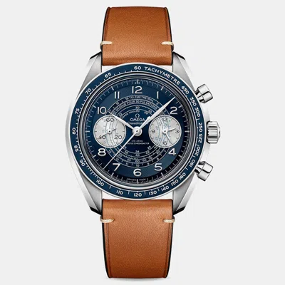 Pre-owned Omega Speedmaster 329.32.43.51.03.001 Blue Stainless Steel Manual Winding Men Wristwatch 43mm