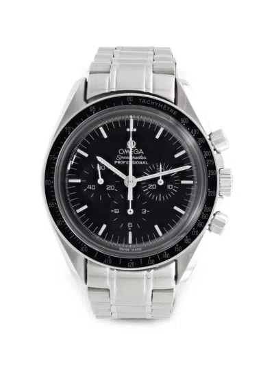 Pre-owned Omega Speedmaster 42mm Watch In Black