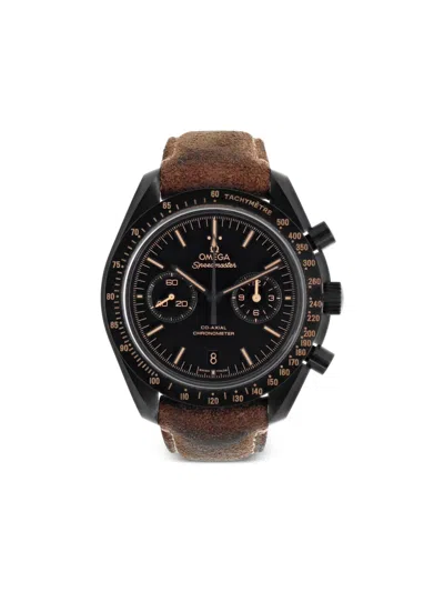 Pre-owned Omega Speedmaster 44mm Watch In Black