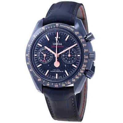 Pre-owned Omega Speedmaster Automatic Chronograph Blue Dial Men's Watch