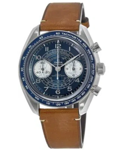 Pre-owned Omega Speedmaster Blue Dial Leather Men's Watch 329.32.43.51.03.001