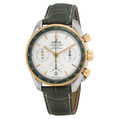 Omega Speedmaster Chronograph Automatic Silver Dial Unisex Watch 324.23.38.50.02.001 In Green
