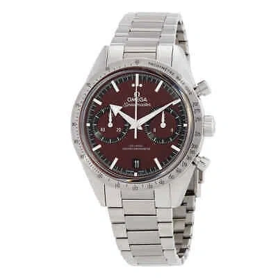 Pre-owned Omega Speedmaster Chronograph Hand Wind Burgundy Dial Men's Watch