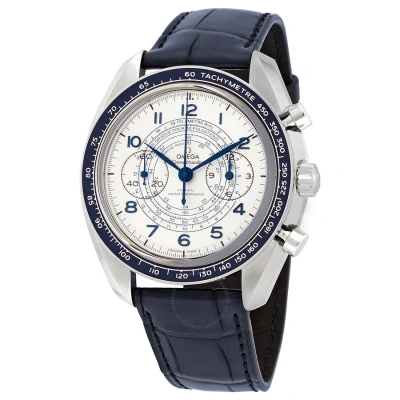 Omega Speedmaster Chronograph Hand Wind Silver Dial Men's Watch 329.33.43.51.02.001 In Blue