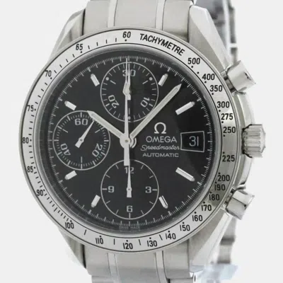 Pre-owned Omega Speedmaster Date Steel Automatic Men's Watch 39 Mm In Black