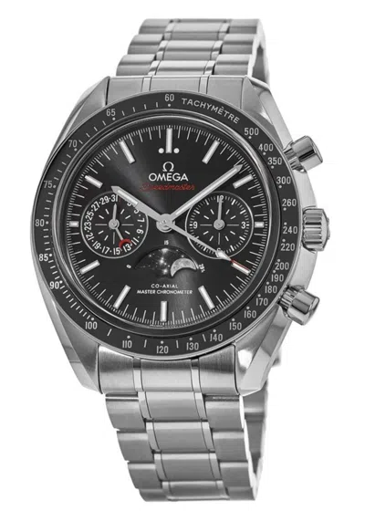 Omega Speedmaster Moonphase Co-axial Master Chronometer Chronograph Black Dial Stainless Steel Men's Watch In Gray