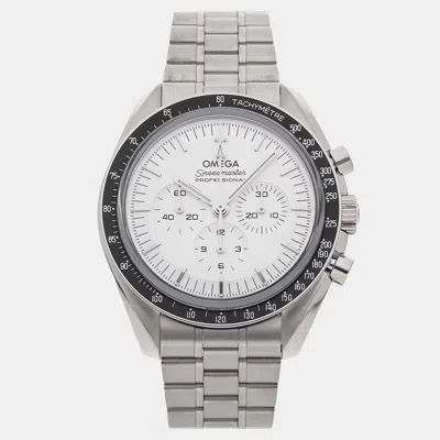 Pre-owned Omega Speedmaster Moonwatch 310.60.42.50.02.001 White 18k White Gold Manual Winding Men Wristwatch 42mm