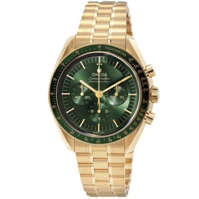 Omega Speedmaster Moonwatch Chronograph Hand Wind Chronometer Green Dial Men's Watch 310.60.42.50.10 In Gold / Gold Tone / Green