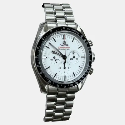 Pre-owned Omega Speedmaster Moonwatch Professional 310.30.42.50.04.001 Manual Winding Black Stainless Steel Men's Wr In White
