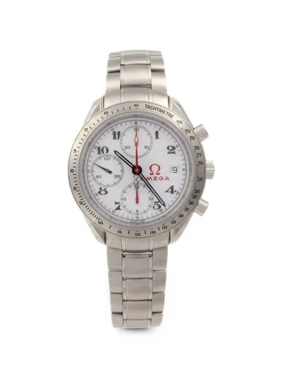Pre-owned Omega Speedmaster Olympic 38mm Watch In White