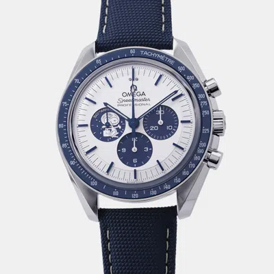 Pre-owned Omega Speedmaster Professional Moonwatch 310.32.42.50.02.001 White Stainless Steel Men Wristwatch 42mm