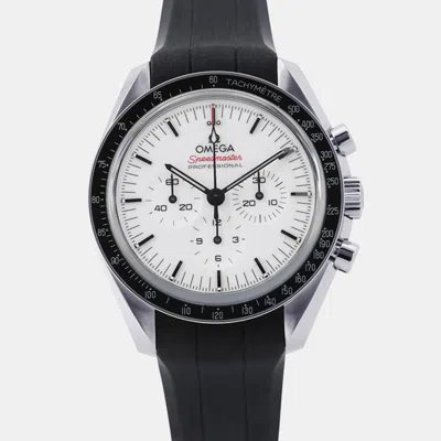 Pre-owned Omega Speedmaster Professional Moonwatch 310.32.42.50.04.001 White Stainless Steel Manual Winding Men's Wa