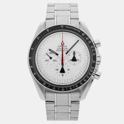 Pre-owned Omega Speedmaster Professional Moonwatch 311.32.42.30.04.001 White Stainless Steel Manual Winding Men Wris