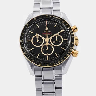 Pre-owned Omega Speedmaster Tokyo Olympics Limited Edition 522.20.42.30.01.001 Black 18k Yellow Gold Stainless Steel