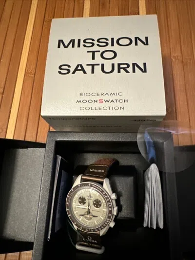 Pre-owned Omega Swatch X  Bio Ceramic Moonswatch Mission To Saturn - So33t100 - Brand