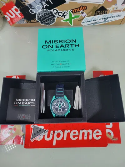 Pre-owned Omega Swatch X  Moonswatch Mission On Earth Polar Lights Receipt & Warranty Card