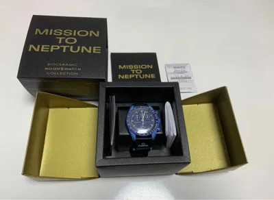 Pre-owned Omega Swatch X  Moonswatch Mission To Neptune Moonshine Gold So33n101-108