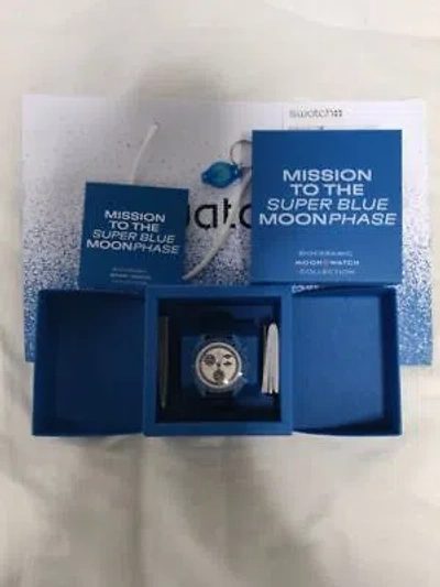 Pre-owned Omega Swatch X  Moonswatch Mission To The Super Blue Moon Moonphase