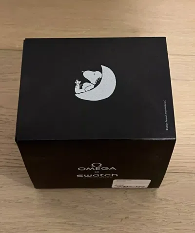 Pre-owned Omega Swatch X  Moonswatch Moon Black Moonphase Snoopy In Hand Ready 2 Ship