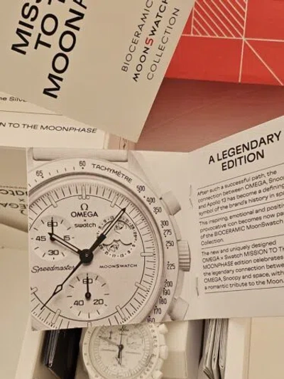 Pre-owned Omega X Swatch Mission To The Moonphase Snoopy Anniversary Bioceramic Moonswatch
