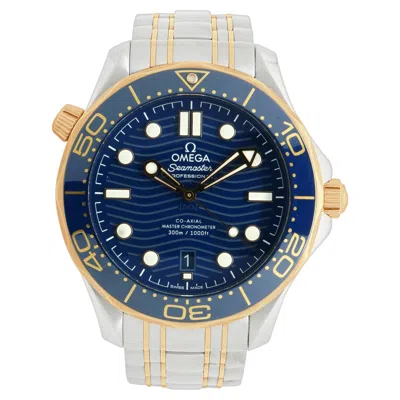 Pre-owned Omega Two-tone Stainless Steel And 18k Rose Gold Seamaster Diver 300m 42mm In Red