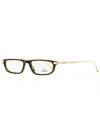Omega Unisex Rectangular Eyeglasses Om5012 052 Havana/gold 52mm In Multi