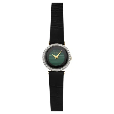 Pre-owned Omega Vintage 1950s  Lady Dress 257722 14k Yg Malachite Diamond Dial Manual 30 Mm In Multi