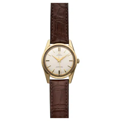 Pre-owned Omega Vintage 1950s  Seamaster 2575 Sc Capped Gold Silver Dial Auto 35mm In Multi