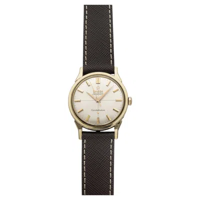 Pre-owned Omega Vintage 1960s  Constellation 167.005 Capped Gold Silver Dial Auto 34mm In Multi