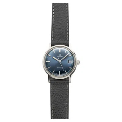Pre-owned Omega Vintage 1960s  Geneve 166.020 Steel Case Blue Sunburst Dial Auto 36mm