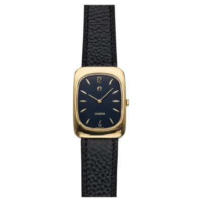 Pre-owned Omega Vintage 1970s  Tank 18k Yg Blue Fumé Dial Manual 26 Mm