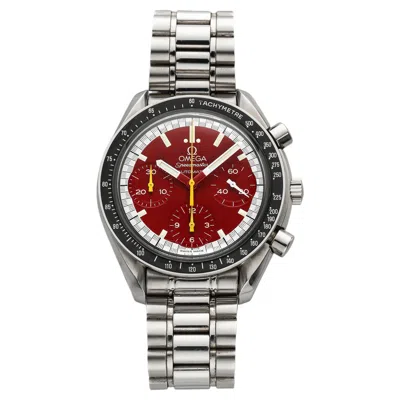 Pre-owned Omega Vintage 1990s  Speedmaster 3510.61 Steel Red Schumacher Dial Auto 39mm